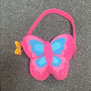 Pink Butterfly Handbag little felt bag